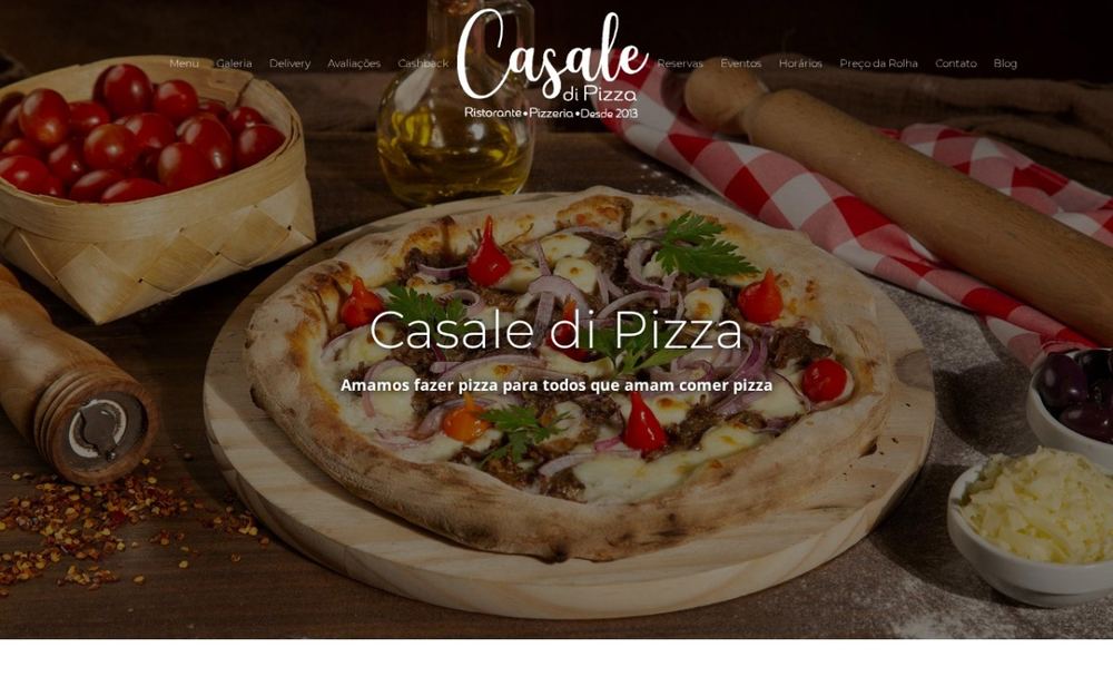 Captura de tela do site Casale di Pizza