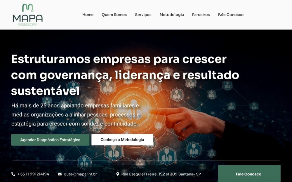 Captura de tela do site MAPA Assessoria