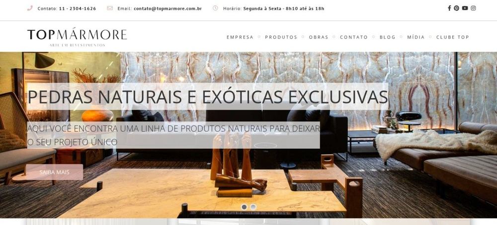 Captura de tela do site Top Mármore